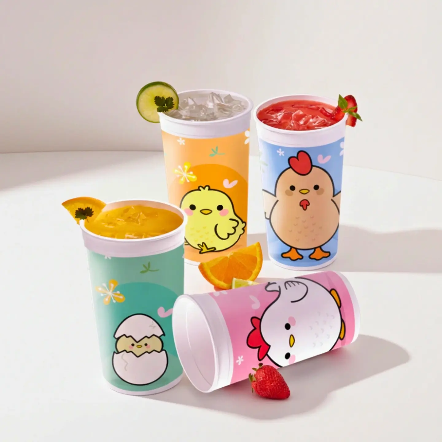 Set 4 Vasos Pollito | 950 ml | Plástico  5