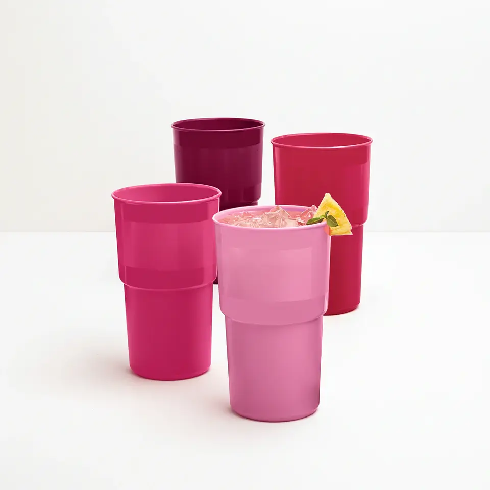 Set 4 Vasos Rosa Guinda 900 ml 6