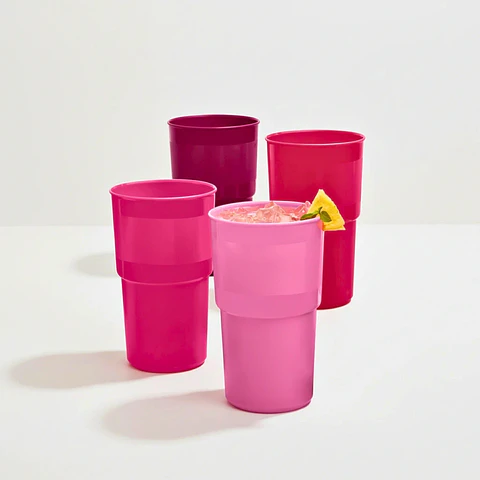 Set 4 Vasos Rosa Guinda 900 ml
