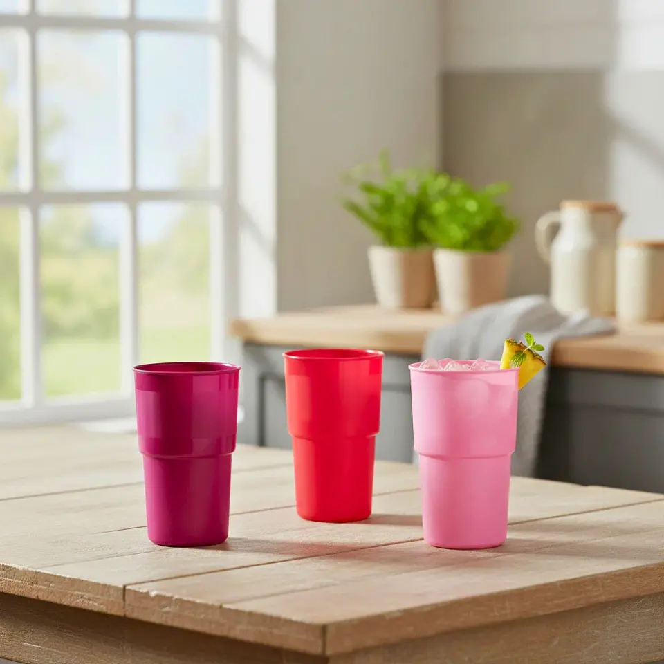 Set 4 Vasos Rosa Guinda 900 ml 4