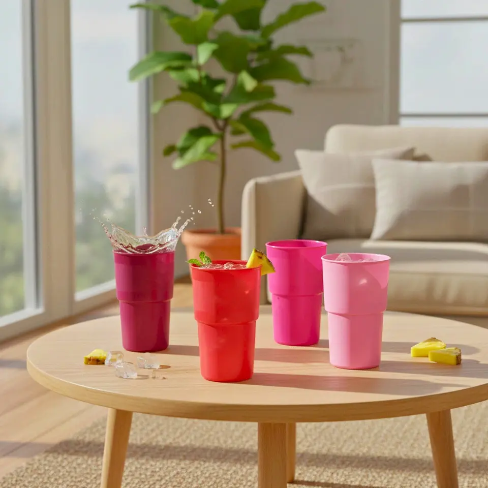 Set 4 Vasos Rosa Guinda 900 ml 2
