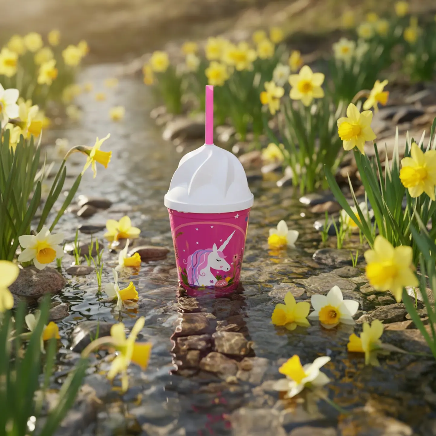 Vaso Infantil Rosa 350ml Popote Unicornio 3