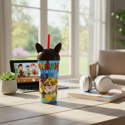 Vaso Paw Patrol 500ml con Popote 