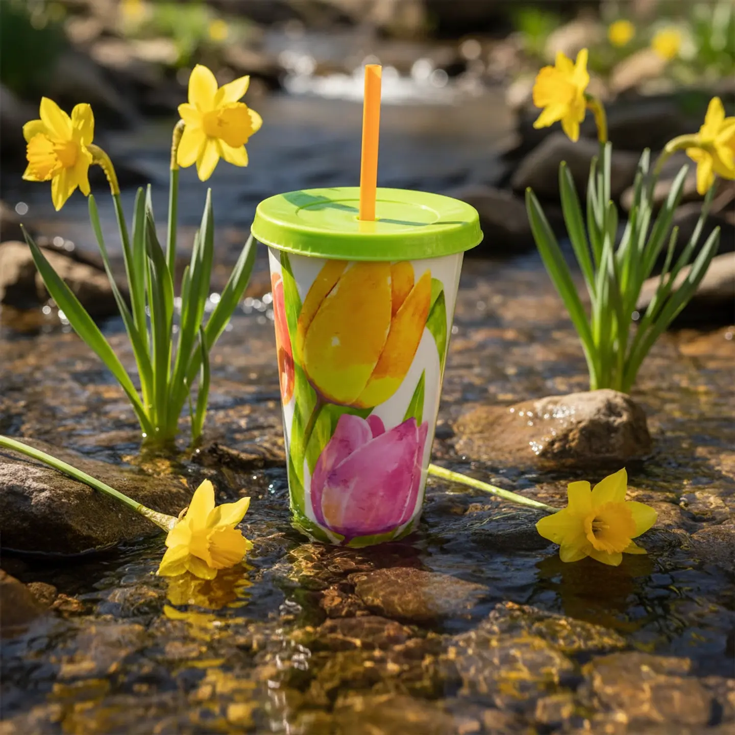Vaso con Popote 700 ml | Tulipanes  5