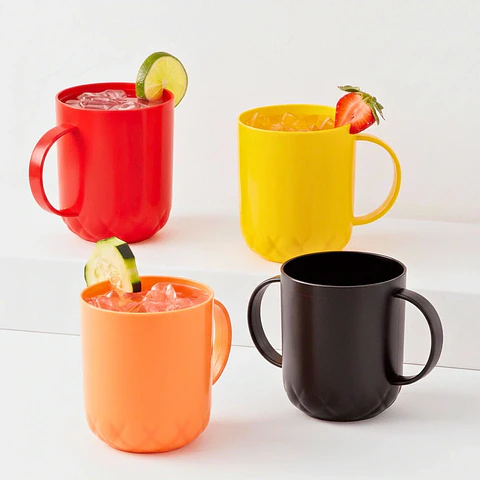 Set 4 Tazas de Plástico | 450 ml
