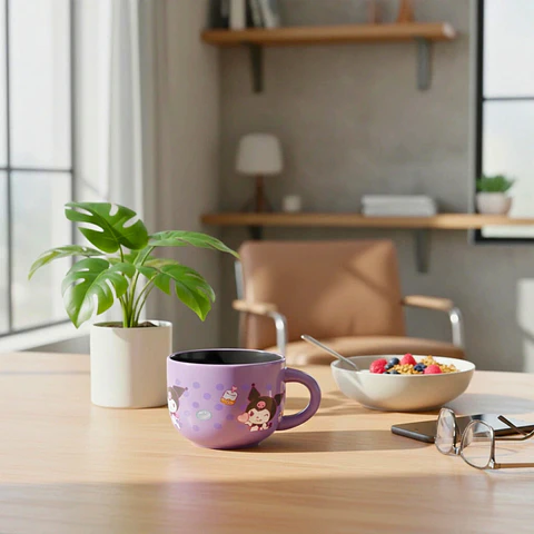Taza de Cerámica Morada Kuromi Cap. 650 ml