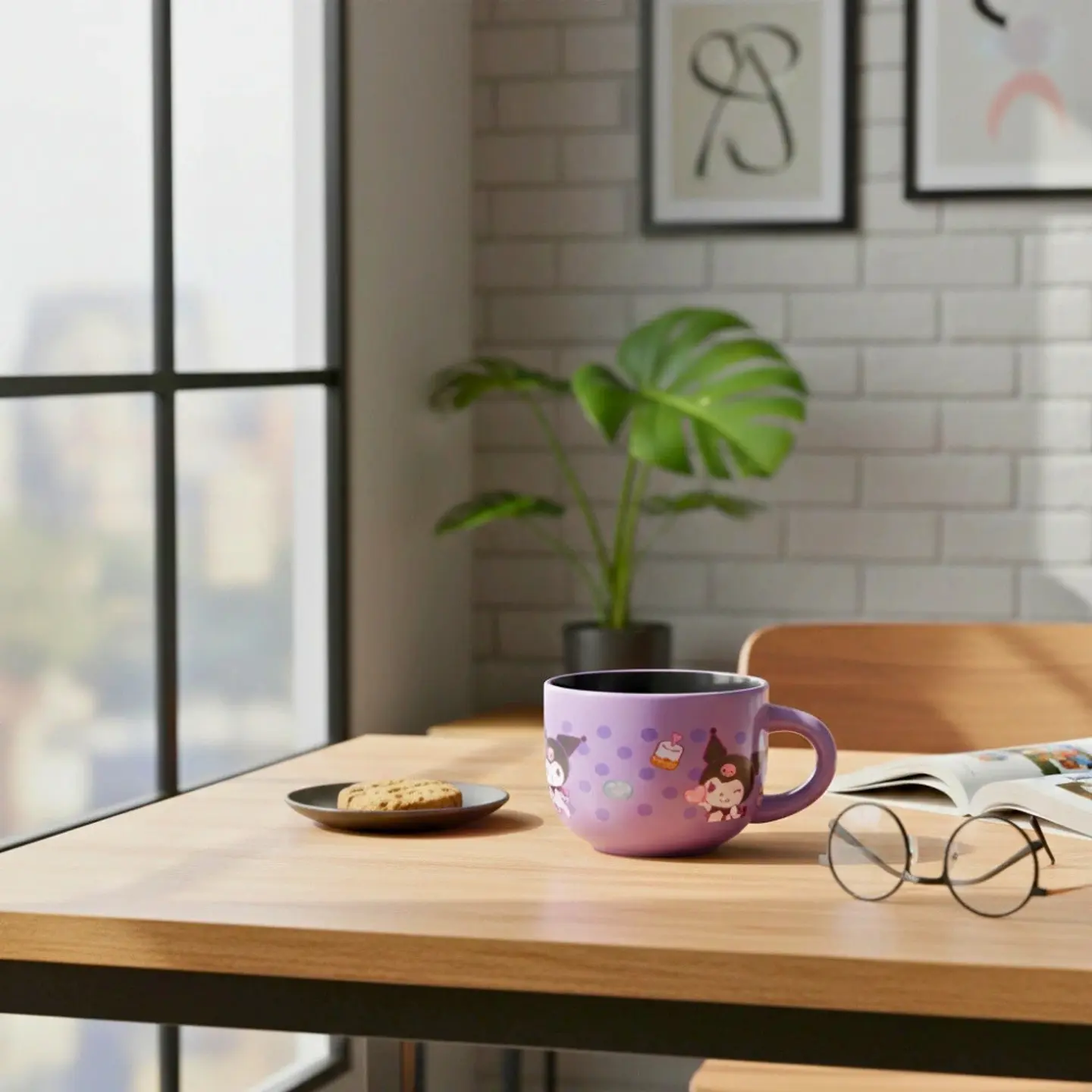 Taza de Cerámica Morada Kuromi Cap. 650 ml 4