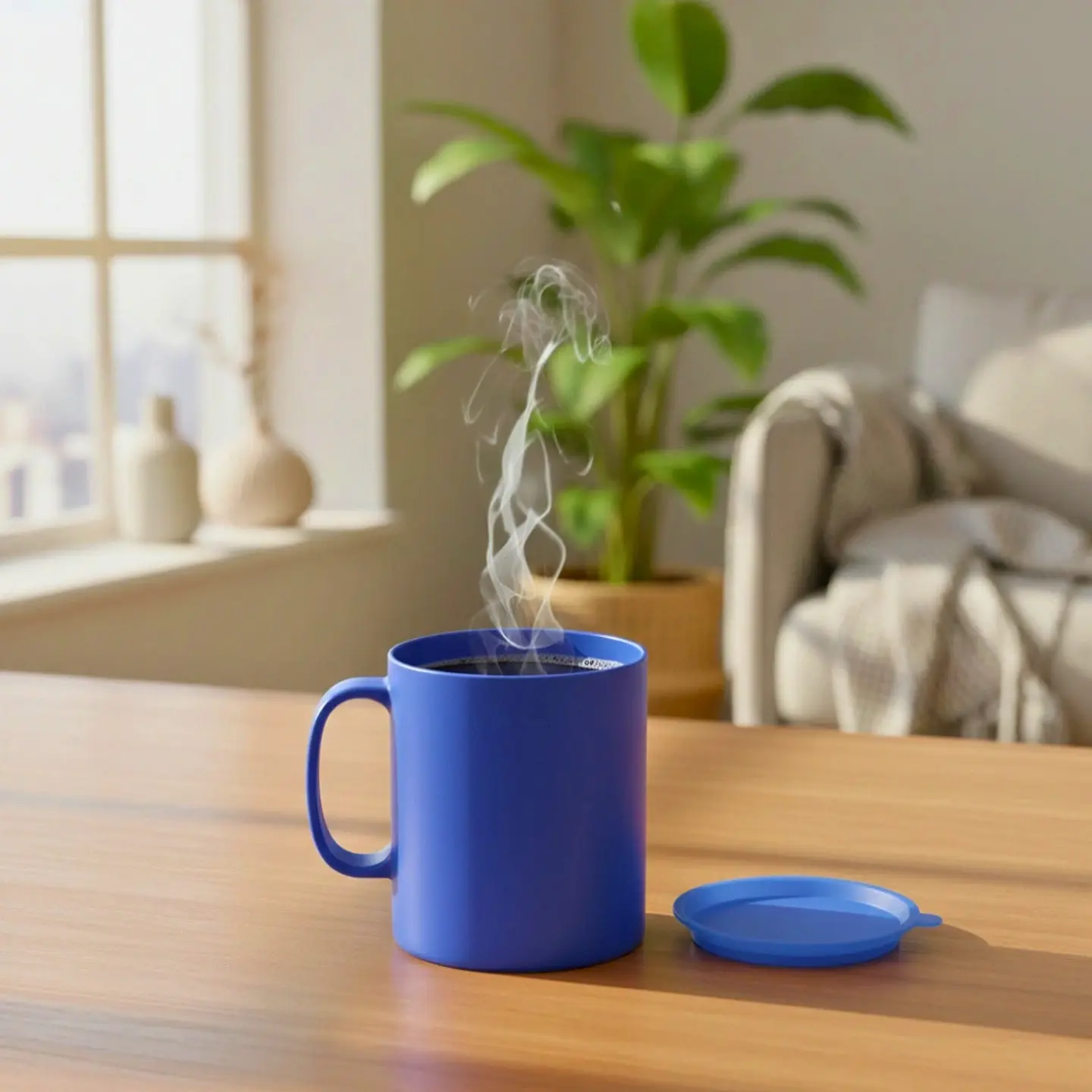Taza Hermética Azul 450 ml 4