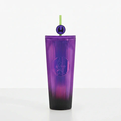 Vaso con Popote Morado 800 ml - Maléfica
