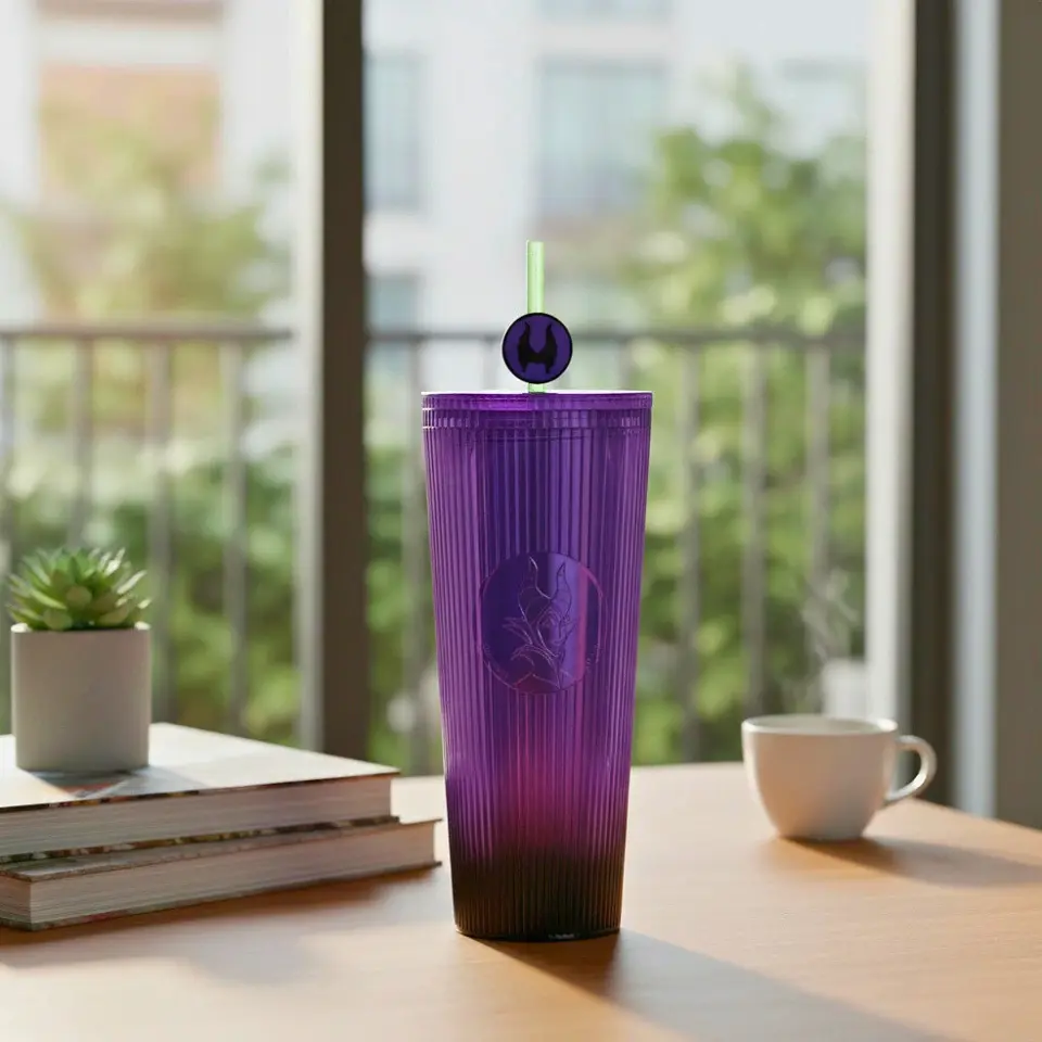 Vaso con Popote Morado 800 ml - Maléfica 4