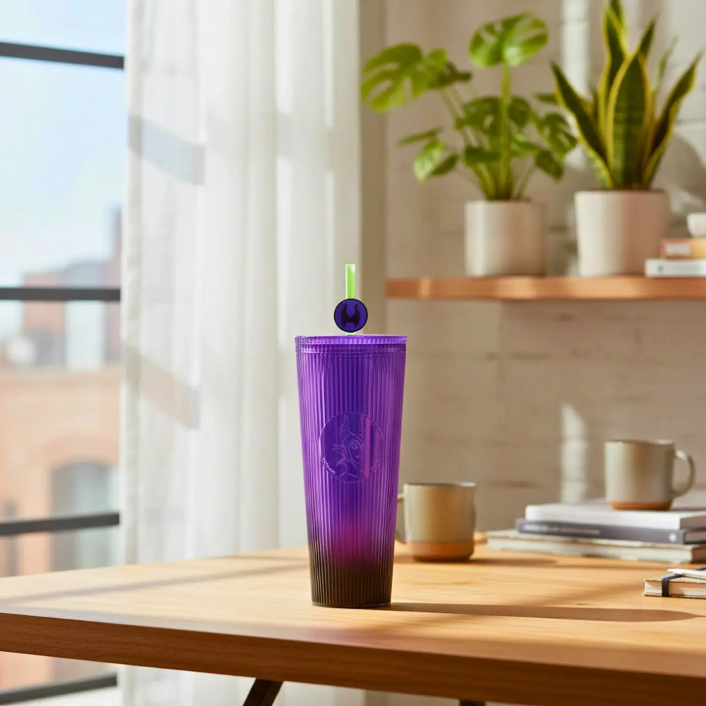 Vaso con Popote Morado 800 ml - Maléfica 2