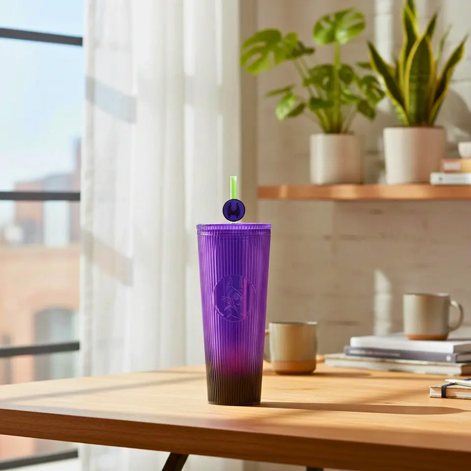 Vaso con Popote Morado 800 ml - Maléfica 2