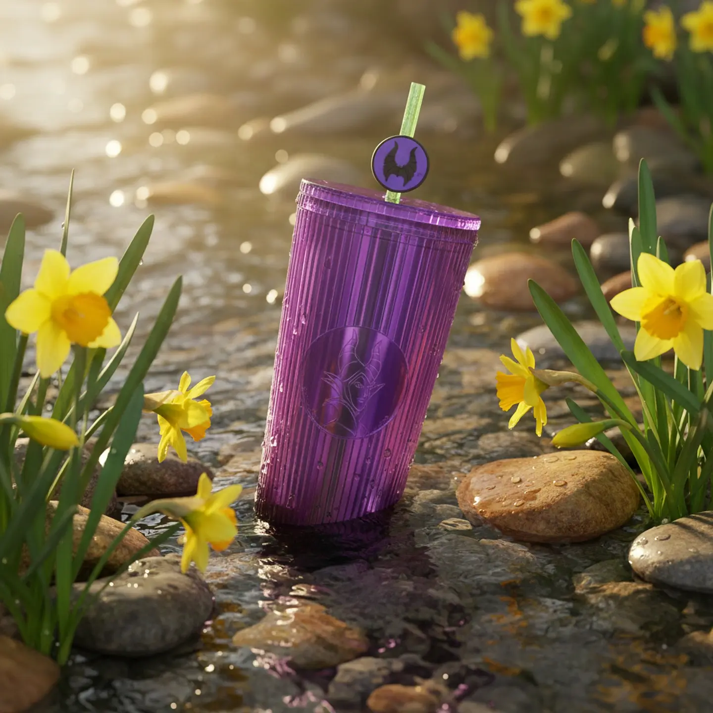 Vaso con Popote Morado 800 ml - Maléfica 5