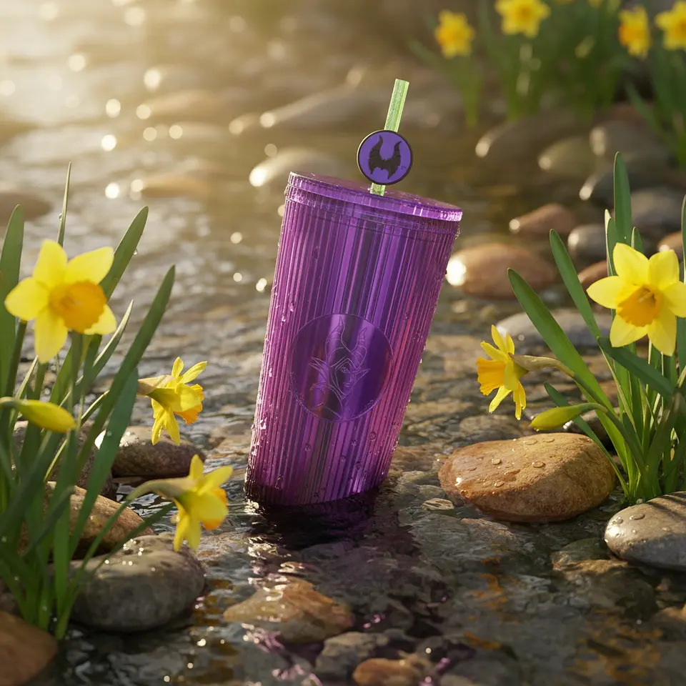 Vaso con Popote Morado 800 ml - Maléfica 5