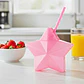 Vaso Estrella Rosa Glitter con Popote | 600 ml - Miniatura 3