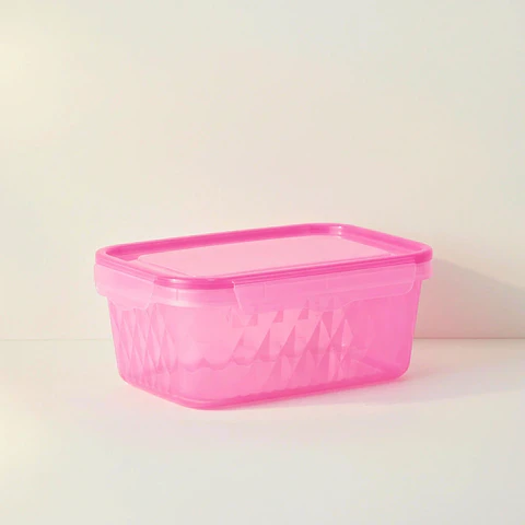 Contenedor Rosa 1 Litro con Tapa Hermética