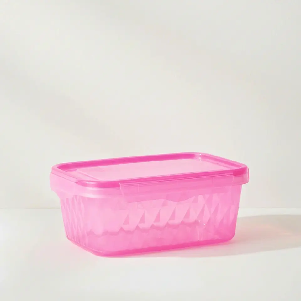Contenedor Rosa 1 Litro con Tapa Hermética 5