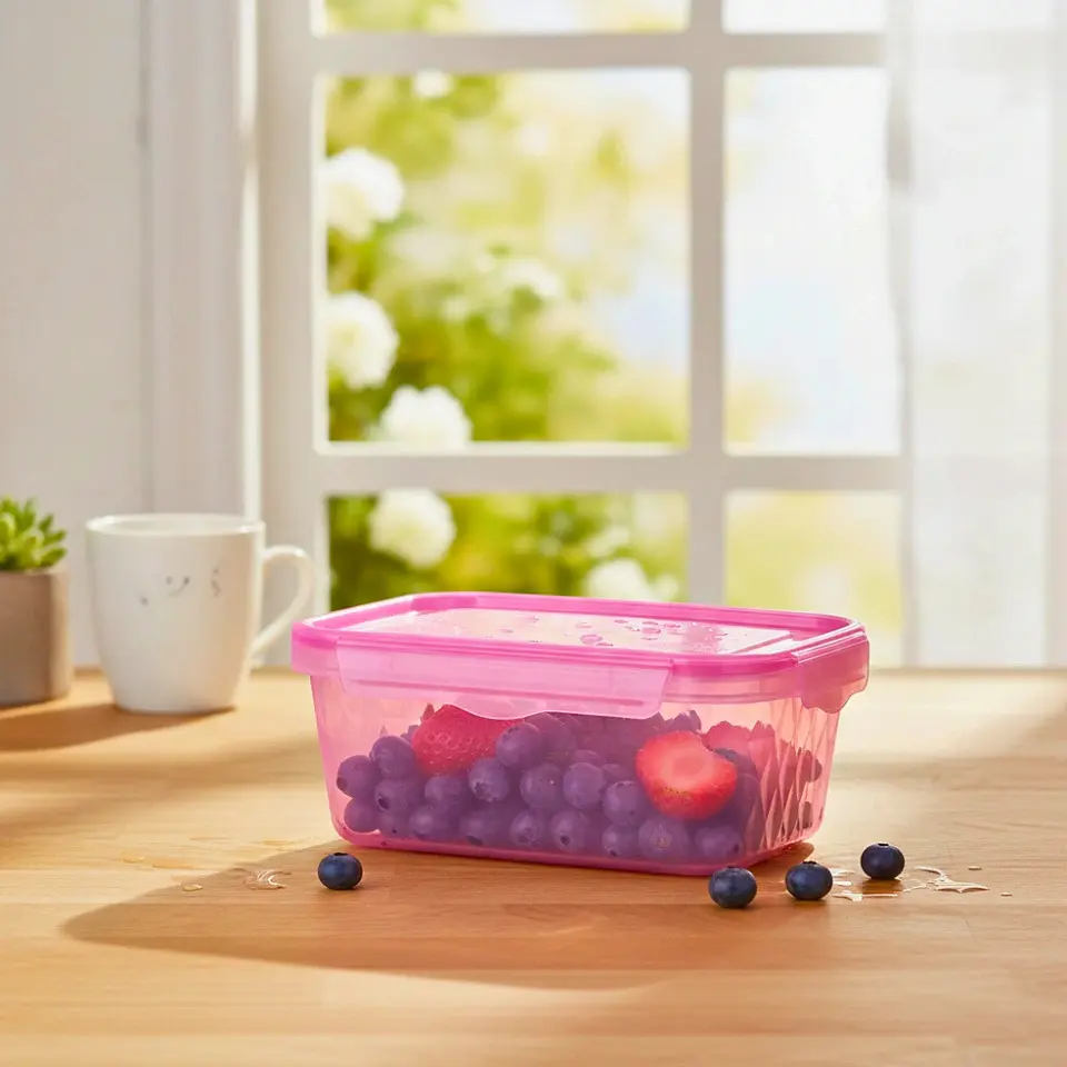 Contenedor Rosa 1 Litro con Tapa Hermética 3