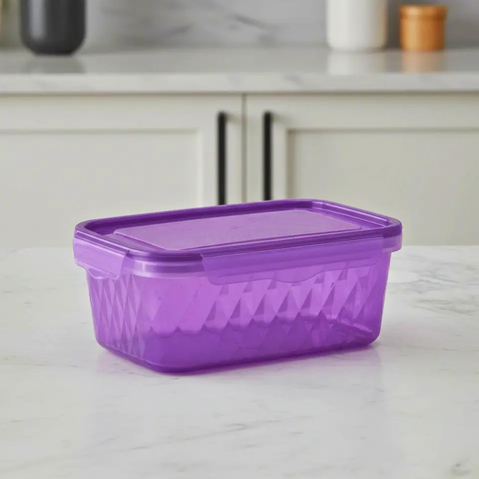 Contenedor Morado 1 Litro con Tapa Hermética 5