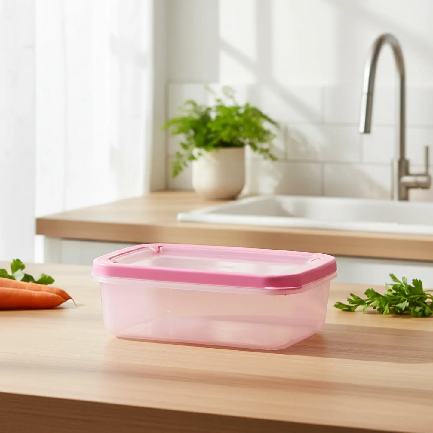 Contenedor Plástico Rosa 500 ml 3