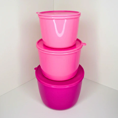 Set 3 Contenedores Rosa 1.6 L, 860 ml y 385 ml