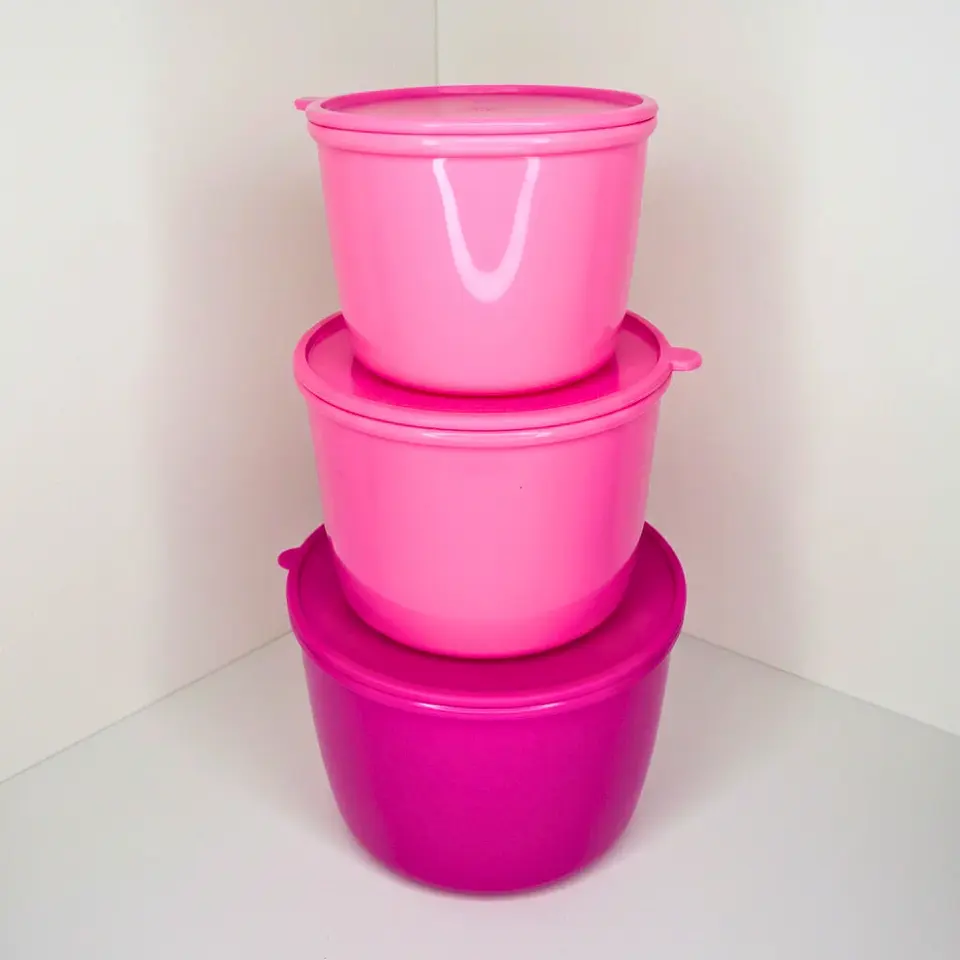 Set 3 Contenedores Rosa 1.6 L, 860 ml y 385 ml 1
