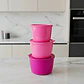 Set 3 Contenedores Rosa 1.6 L, 860 ml y 385 ml - Miniatura 4