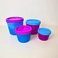 Set 4 Contenedores Redondos Azul y Fiusha | 150 ml a 1.1 L - Miniatura 1