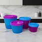 Set 4 Contenedores Redondos Azul y Fiusha | 150 ml a 1.1 L - Miniatura 5