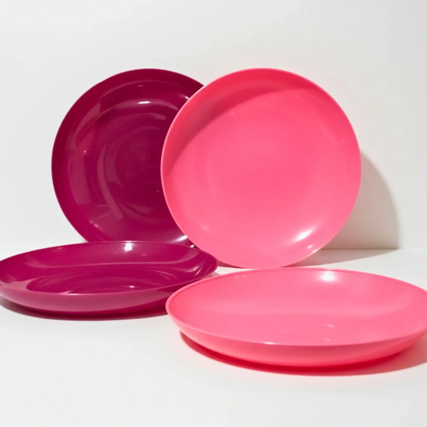 Set 4 Platos Redondos Rosa-Guinda | 21 cm 1