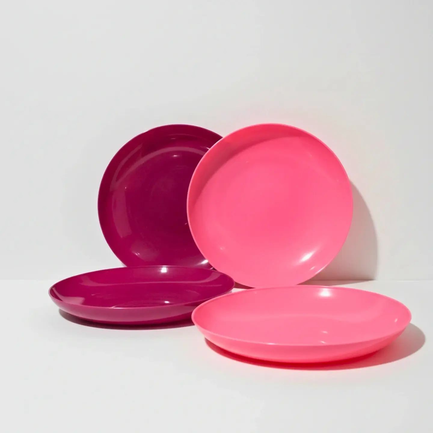Set 4 Platos Redondos Rosa-Guinda | 21 cm 4