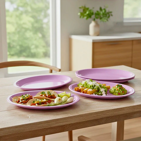 Set 4 Platos Jumbo Lila | Plástico
