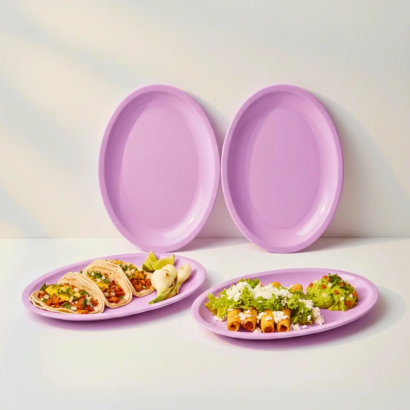 Set 4 Platos Jumbo Lila | Plástico 4