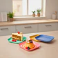 Set 4 Platos Cuadrados 14.5 cm | Postre Plástico Resistente - Miniatura 3