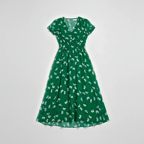 Vestido Casual Verde con estampado Floral