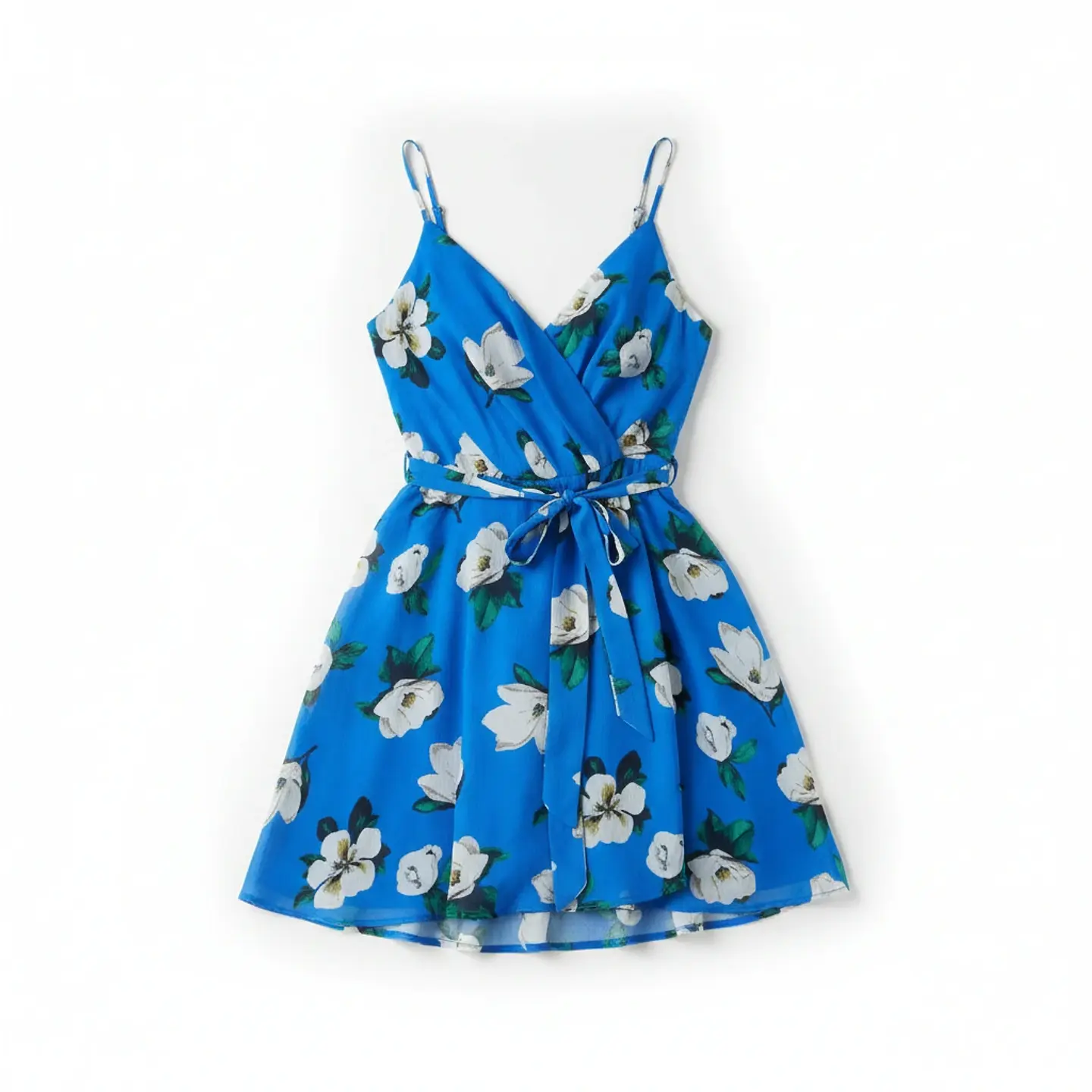 Vestido con Tirantes Azul con Flores 5
