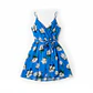 Vestido con Tirantes Azul con Flores - Miniatura 5