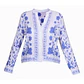 Blusa Blanco/Azul estampado Floral manga larga - Miniatura 4