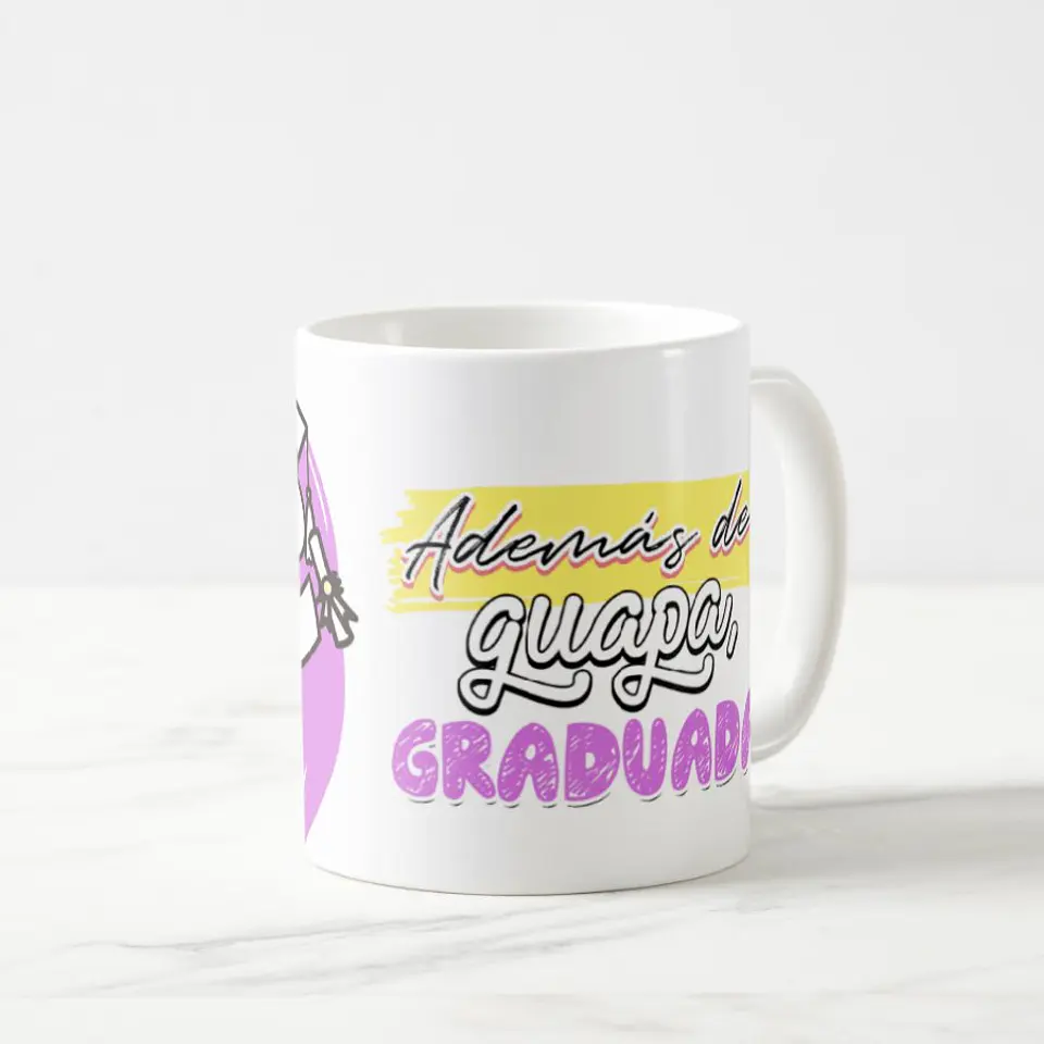 Taza blanca clásica 325 ml Graduación - Guapa 7