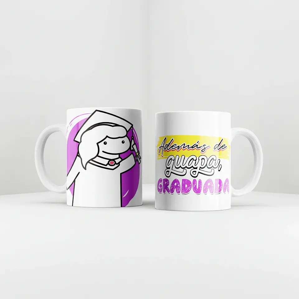 Taza blanca clásica 325 ml Graduación - Guapa 1