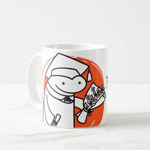 Taza blanca clásica 325 ml Graduación - Díganme Lic