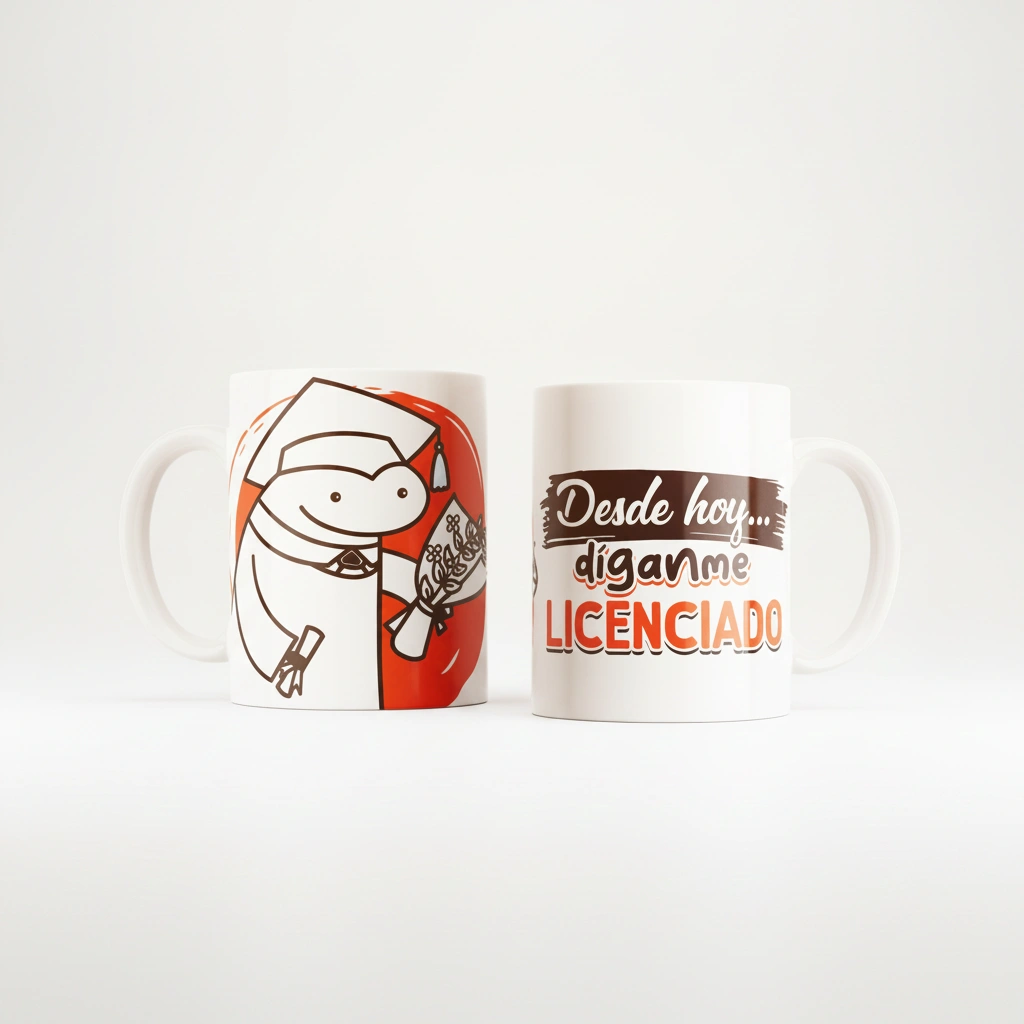 Taza blanca clásica 325 ml Graduación - Díganme Lic 1