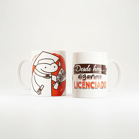 Taza blanca clásica 325 ml Graduación - Díganme Lic