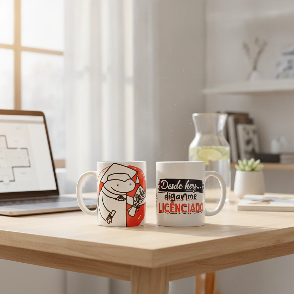 Taza blanca clásica 325 ml Graduación - Díganme Lic 3