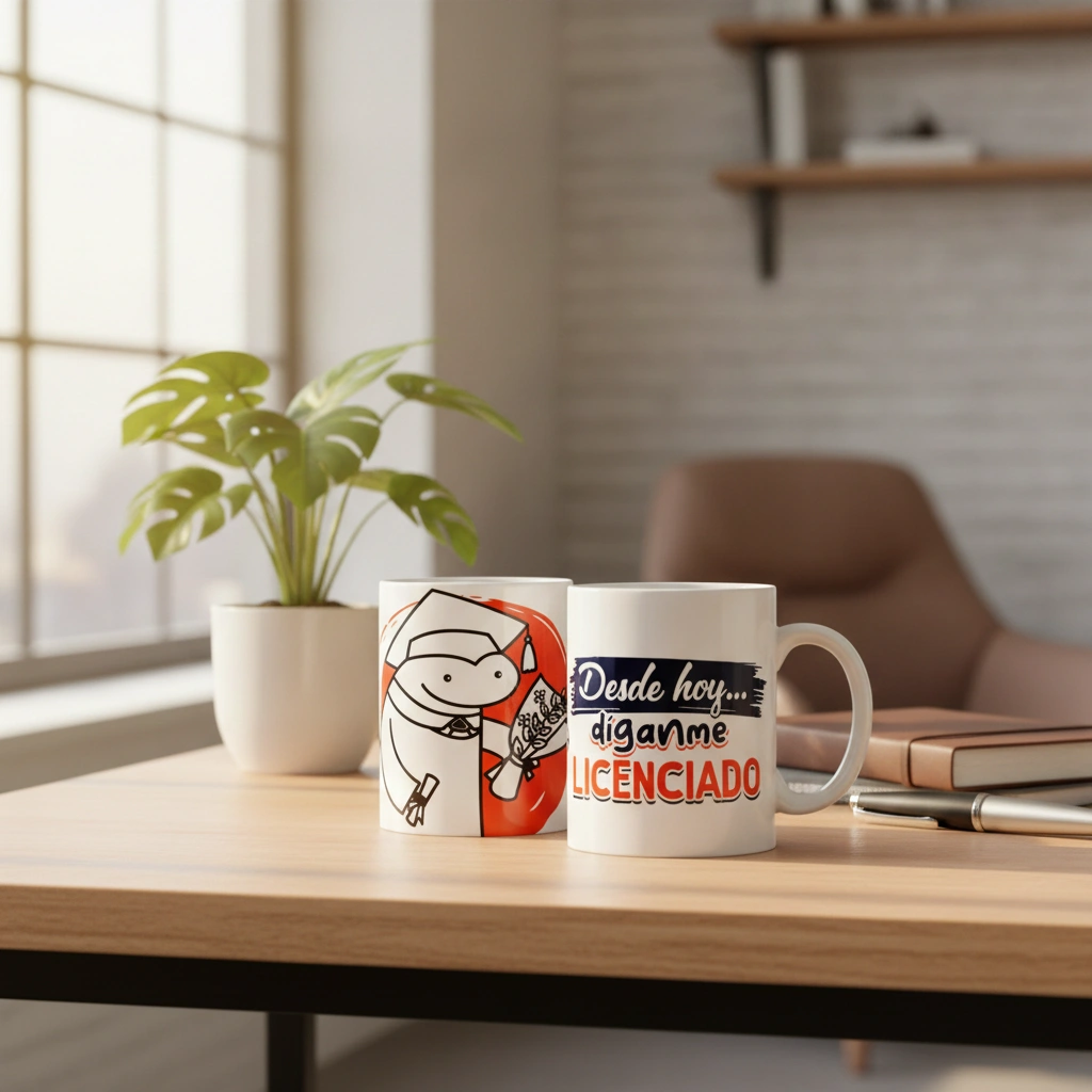 Taza blanca clásica 325 ml Graduación - Díganme Lic 2