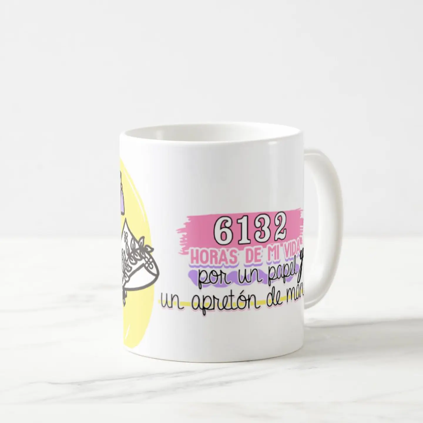 Taza blanca clásica 325 ml Graduación - 6132 hrs 7