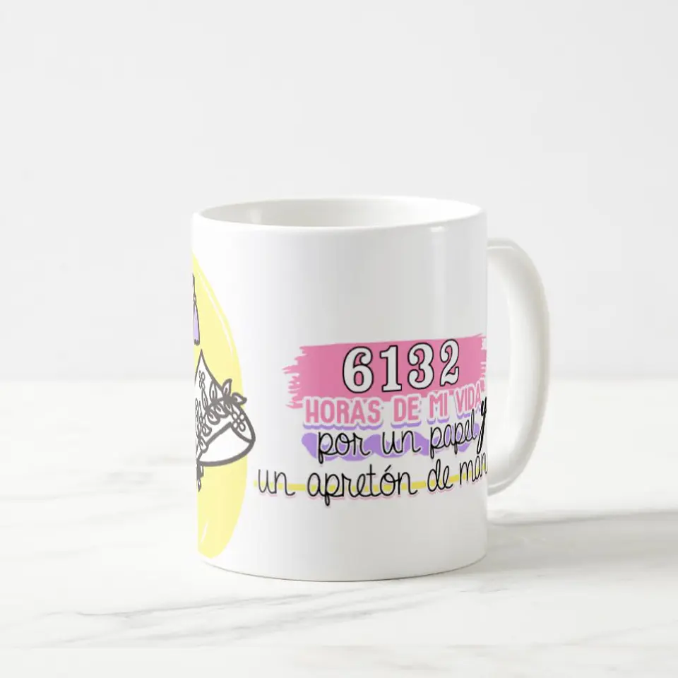Taza blanca clásica 325 ml Graduación - 6132 hrs 7