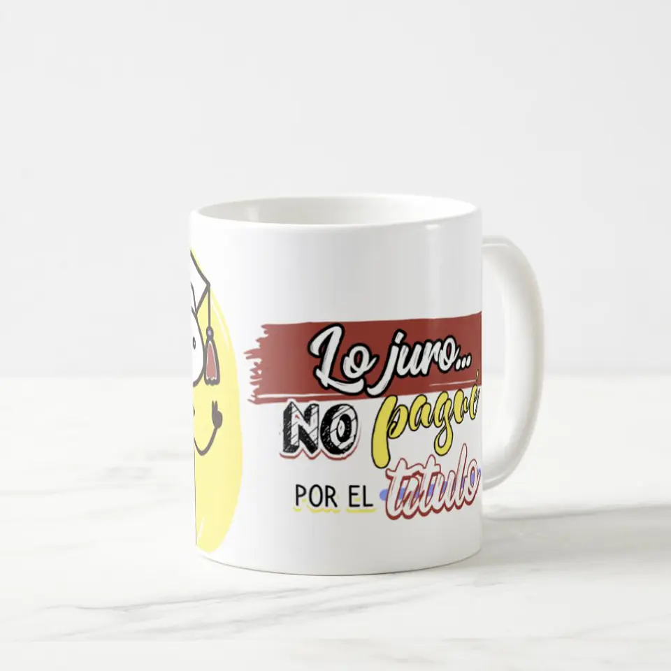 Taza blanca clásica 325 ml Graduación - Lo juro 7