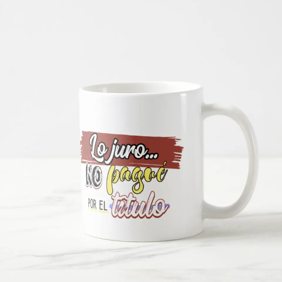 Taza blanca clásica 325 ml Graduación - Lo juro 8