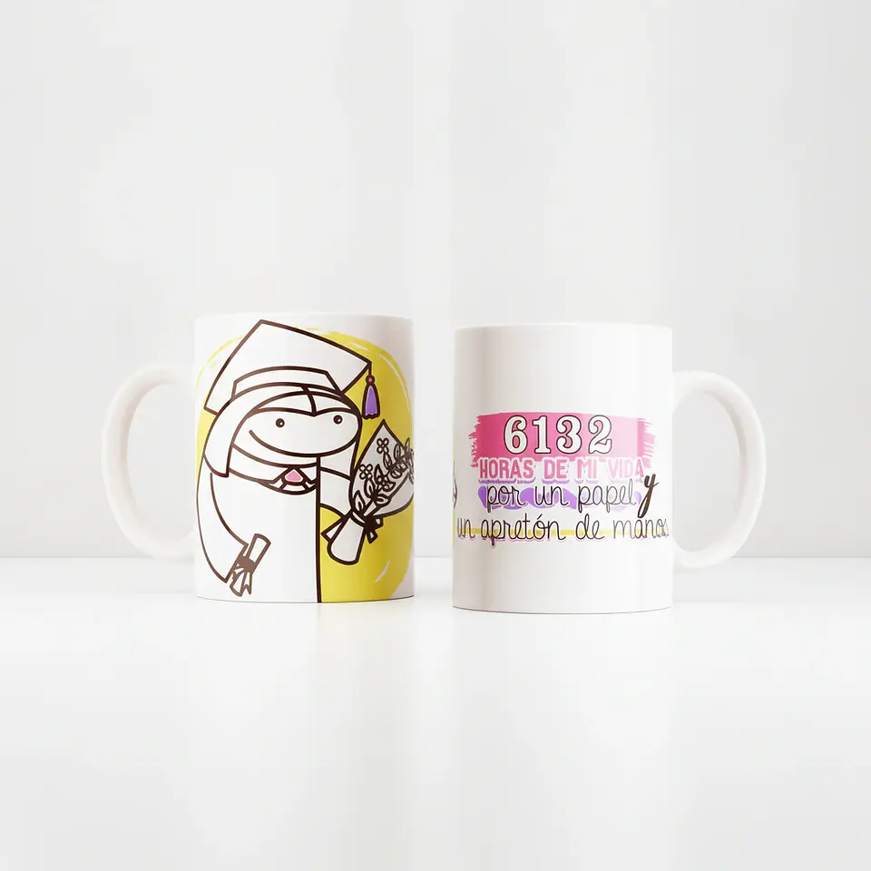 Taza blanca clásica 325 ml Graduación - 6132 hrs 10